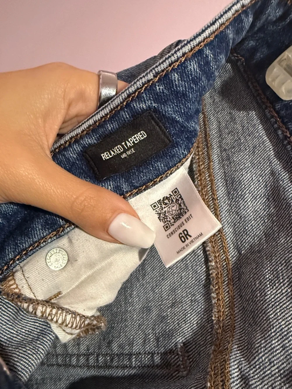 Express Wide Leg Jeans in Classic Blue - Picture 4 of 5